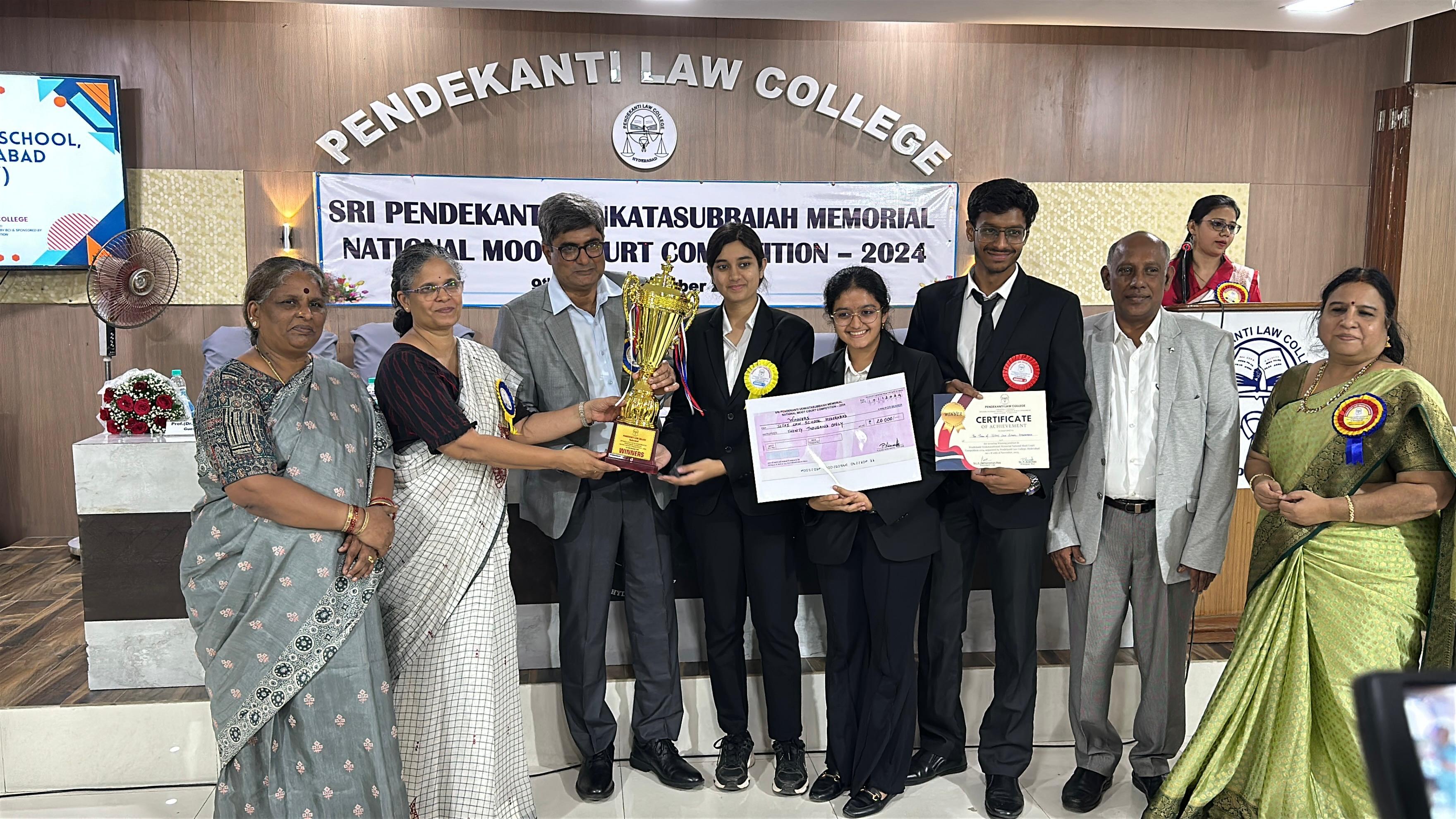 Winners of the Pendekanti Venkatasubbaiah Memorial National Moot Court Competition 2024