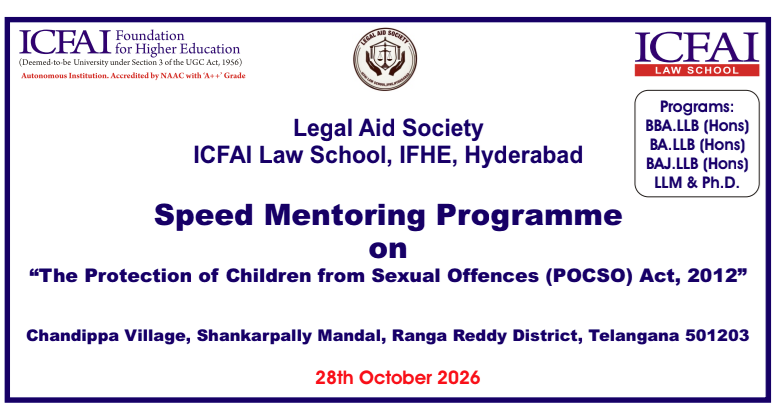 Speed mentoring program and Rights Audit on POCSO Act in Chandippa Village on 28th October 2026