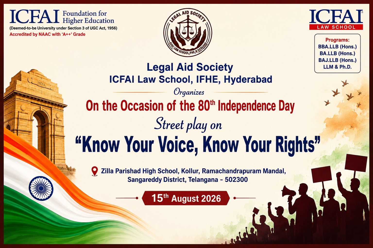 Street Play program on “Know Your Voice, Know Your Rights” in Kollu Village on 15th August 2026