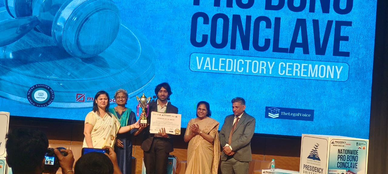 The Legal Aid Society of ICFAI Law School won the first prize in the National Probono Conclave on 14th November 2025