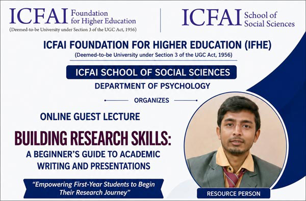 Department of Psychology Organizes Guest Lecture on Building Research Skills for First-Year BSc. Psychology Students