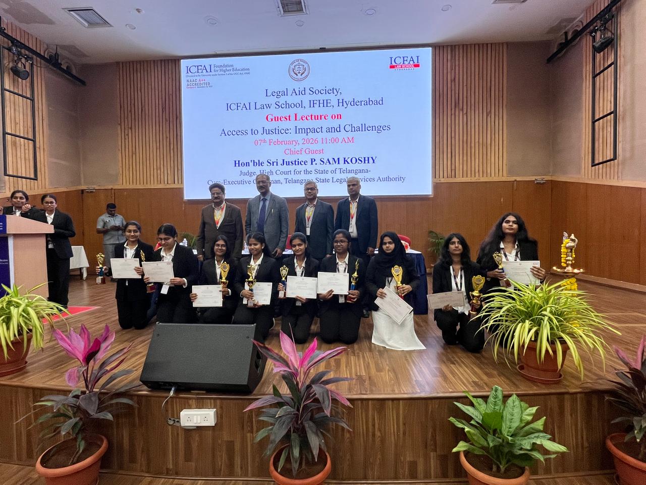 Guest Lecture on Access to Justice: Impact and Challenges at IFHE Auditorium on 7th February 2026