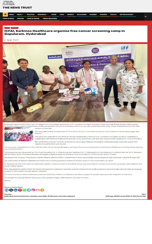 Community Medical Wellness and Cancer Awareness Camp